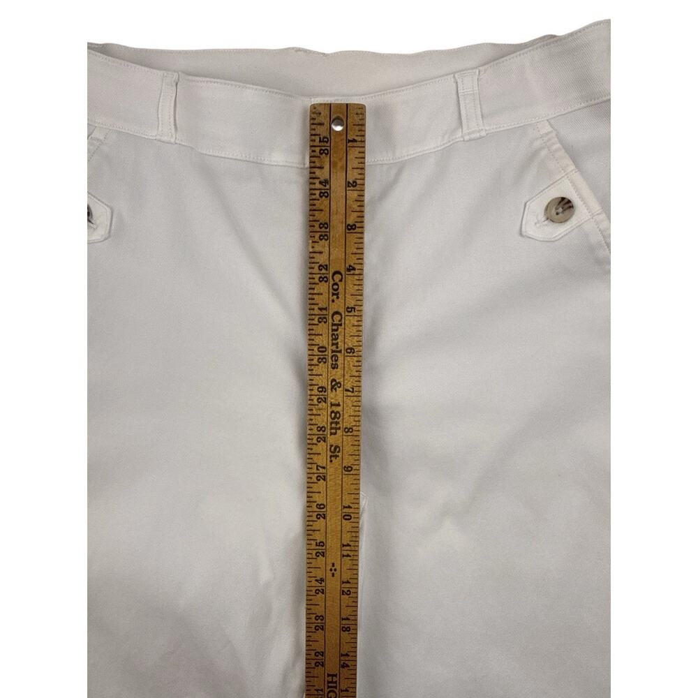 Spanx Pants Bright White Stretch Twill Cropped Wide Leg Pullon Trousers Large - Picture 16 of 16
